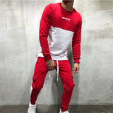 Fall 2019 New Men Casual Jogger Cotton Suit Gyms Fitness Long sleeved T Shirt+Multi Pocket