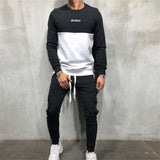 Fall 2019 New Men Casual Jogger Cotton Suit Gyms Fitness Long sleeved T Shirt+Multi Pocket