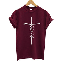 Fashion New Arrival Women T Shirts Summer Short Sleeve Jesus T-shirt