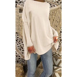 New Fashion Women Casual Pure Color Long Batwing Sleeve Loose Knit Pullover Tops Fluffy Jumper T Shirts Plus Size