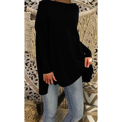 New Fashion Women Casual Pure Color Long Batwing Sleeve Loose Knit Pullover Tops Fluffy Jumper T Shirts Plus Size