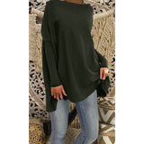 New Fashion Women Casual Pure Color Long Batwing Sleeve Loose Knit Pullover Tops Fluffy Jumper T Shirts Plus Size