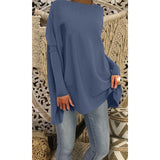 New Fashion Women Casual Pure Color Long Batwing Sleeve Loose Knit Pullover Tops Fluffy Jumper T Shirts Plus Size