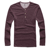 New Fashion Men Tee Long Sleeve Henley Shirts Military Casual  T-shirt Top  men