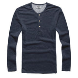 New Fashion Men Tee Long Sleeve Henley Shirts Military Casual  T-shirt Top  men