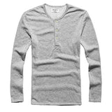 New Fashion Men Tee Long Sleeve Henley Shirts Military Casual  T-shirt Top  men