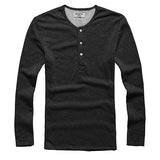 New Fashion Men Tee Long Sleeve Henley Shirts Military Casual  T-shirt Top  men